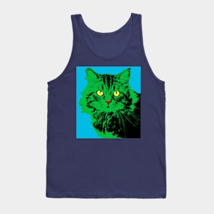 CAT POP ART, LIGHT BLUE Tank Top